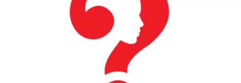 Point d'interrogation rouge avec un profil à l'intérieur.