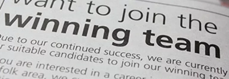 Annonce d'emploi pour rejoindre une équipe gagnante.