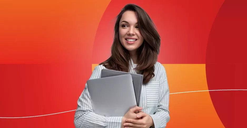 Promotiebanner voor Salarisgidsen 2026 met een glimlachende vrouw